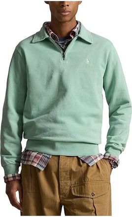 Polo Ralph Lauren Loopback Fleece Quarter-Zip Sweatshirt Mens Sweatshirt Celadon : 2XL, Cotton/Fleece