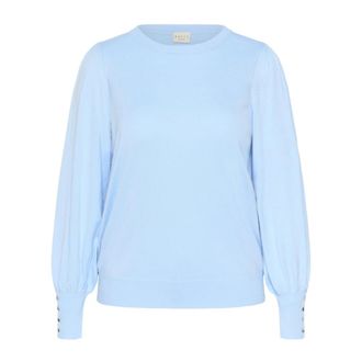 Kaffe Curve Rondgebreide trui - Dames - Ronde hals truien - Blauw - XL - Truien & Vesten