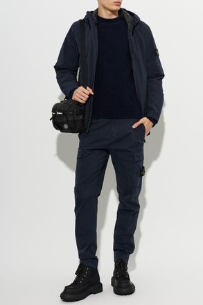 Stone Island Insulated Jacket With Hood, Mens, Navy Blue