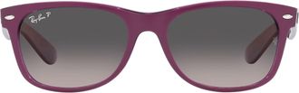 Ray-Ban Unisexs 0rb2132 Sunglasses, Matte Purple on Transparent Purple/Grey Gradient, polarised