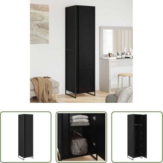 vidaXL Armadio industriale - Armadio 2 pcs Rovere Nero 50 x 50 x 200 cm Legno multistrato
