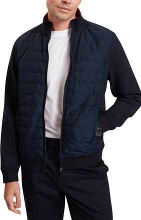 Ted Baker Durano Quilt Front Piqu&eacute; Jacket in Navy at Nordstrom, Size 2