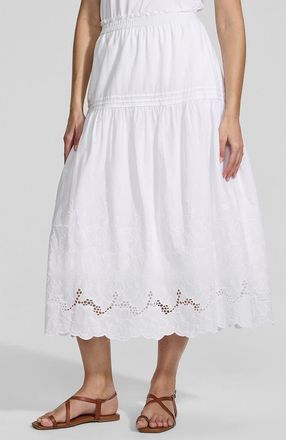 Lands End Voile Eyelet Maxi Skirt in White at Nordstrom, Size X-Small P