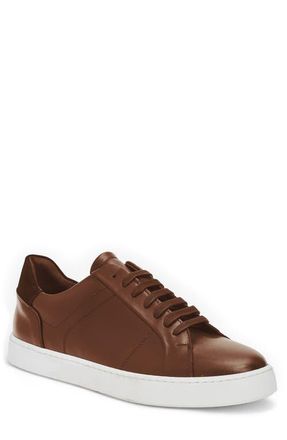 Bruno Magli Martino Low Top Sneaker in Cognac Leather at Nordstrom, Size 8.5