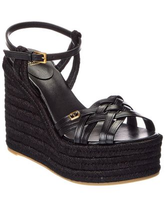 Valentino Vlogo Signature 120 Leather Wedge Sandal