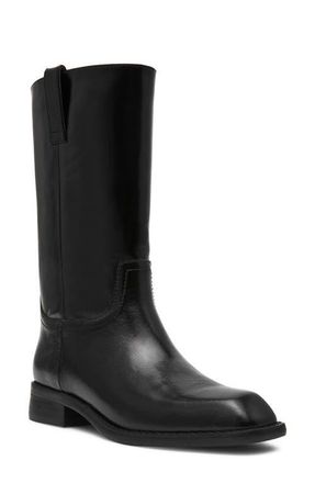 Steve Madden Primo Tall Leather Boot in Black Leather at Nordstrom, Size 6.5