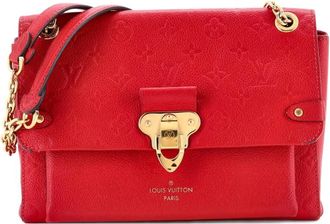 Louis Vuitton Borsa a mano Vavin PM in pelle Empreinte con monogramma e tracolla - Rosso