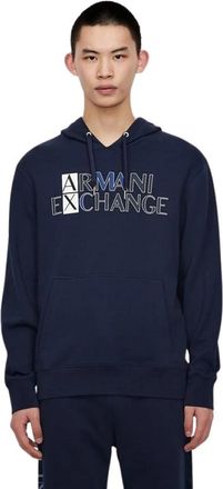 A|X Armani Exchange Hooded Sweatshirt - Heren - Hoodies - Blauw - XS - Katoen - Hoodies & sweatvesten