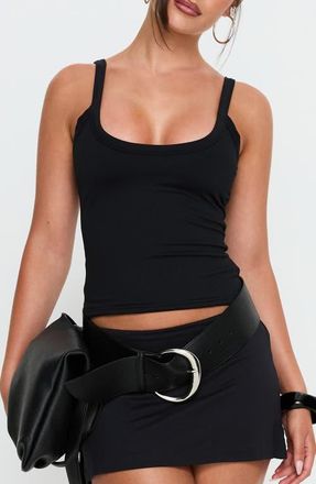 Princess Polly Kasper Scoop Neck Tank in Black at Nordstrom, Size 12