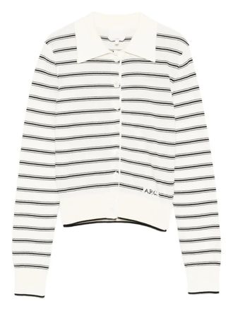A.P.C. polo-collar cardigan - Bianco
