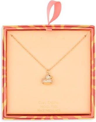 Leith Cubic Zirconia Rubber Ducky Pendant Necklace in Clear- Gold at Nordstrom Rack