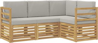 vidaXL Conjunto De Sof&aacute;s De Exterior 4 Uds. Blanco Y Gris Claro Vidaxl
