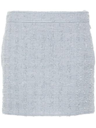Gucci tweed mini skirt - women - Polyamide/Mohair/Silk/Acetate/Wool - 42 - Blue