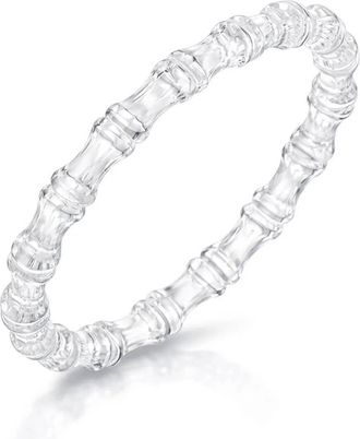 Gold & Honey Womens Bamboo Lucite Slip On Bangle In Clear