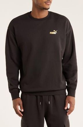 Puma Maximal Metallic Logo Relaxed Fit Sweatshirt in Puma Black at Nordstrom Rack, Size X-Large