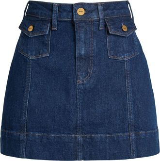Paige Jannelle Panelled Stretch-denim Mini Skirt - Blue - 26 (W26 / UK8 / S)