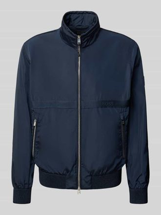 HUGO BOSS Regular Fit Blouson mit Label-Band Modell CELTIPO in Marine, Gr&ouml;&szlig;e 48