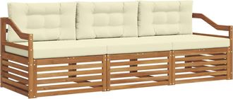 vidaXL Conjunto De Sof&aacute;s De Exterior 3 Uds. Natural Y Crema Vidaxl