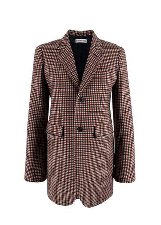Balenciaga Plaid Single Breasted Wool Blazer Size XXS