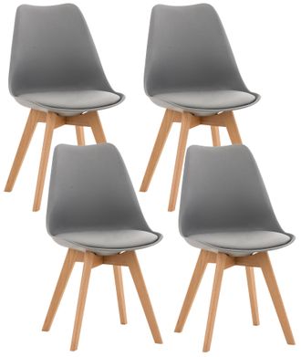 Clp Clp - Set De 4 Sillas De Comedor Linares Gris Pl&aacute;stico