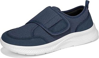 Generic Extra Wide Toe Box Trainers Womens Men Sneakers Touch Fastening Walking Shoes for Diabetic Swollen Feet Comfortable (Blue, Adult, Women, 5.5, Numeric,