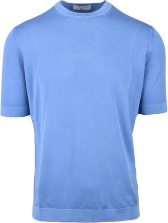 FILIPPO DE LAURENTIIS Maglioncino Girocollo - Heren - T-shirts - Blauw - 3XL - Katoen - Tops