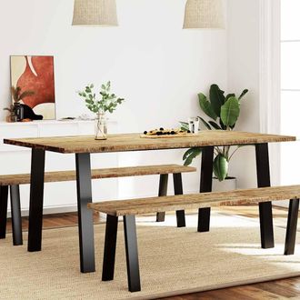 vidaXL Vidaxl - Mesa De Comedor Madera Maciza De Acacia 150x90x75 Cm