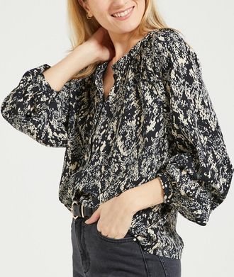 Jacqueline de Yong Bedrukte blouse, maokraag