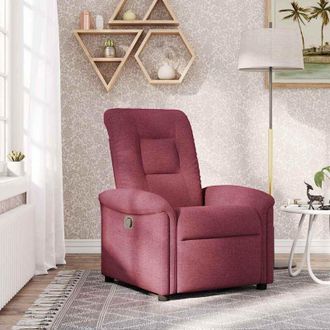 vidaXL Poltrona Reclinabile in Tessuto Rosso Vino vidaXL