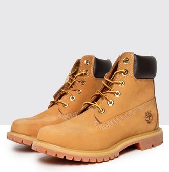 Timberland 6 Inch Premium Womens Tan Boots Nubuck - Size UK 7