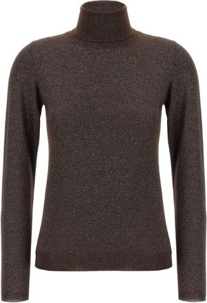 Brunello Cucinelli Maglione Leggero A Collo Alto In Cashmere E Seta Sparkling-Donna