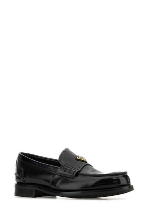 Prada Mens Black Leather Loafers Nero Vitello Mocassini