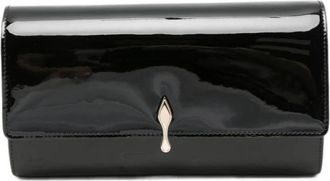 Christian Louboutin Bettina Portemonnee met Ketting - Dames - Clutches - Zwart - ONE Size - Leer - Tassen