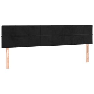 vidaXL Cabeceros 2 Unidades De Terciopelo Negro 80x5x78/88 Cm Vidaxl