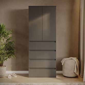 Vicco Armario Claus, Antracita, 74 X 191.5 Cm Con 4 Cajones Vicco