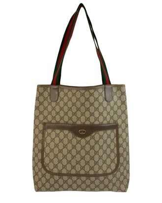 Gucci Beige Gg Supreme Canvas Tote (Authentic Pre-Loved)