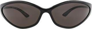 Balenciaga 83mm Oval Sunglasses in Black Black Grey at Nordstrom Rack