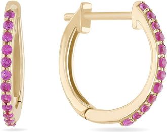 Lana Jewelry 14K Gold Mini Pink Sapphire Huggie Hoop Earrings in 14K Yellow Gold at Nordstrom