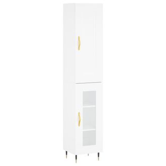 vidaXL Aparador Alto Madera De Ingenier&iacute;a Blanco 34,5x34x180 Cm Vidaxl