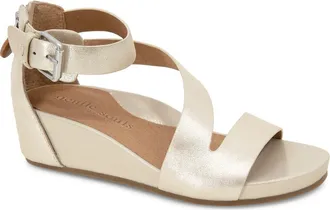Gentle Souls Gwen Asymmetric Strappy Sandal in Ice Metallic Leather at Nordstrom, Size 6.5