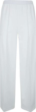 Fabiana Filippi Wide Trousers, female, White, Size: XS Rib-knit Wide Trousers