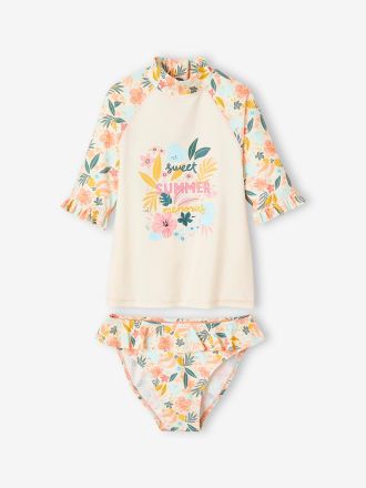 Vertbaudet M&auml;dchen-Set: Badeshirt & Badehose zartrosa