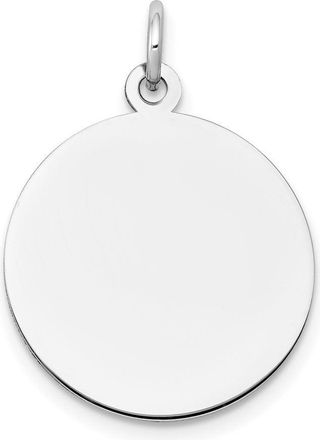 Diamond2Deal 10K White Gold Plain.018 Gauge Circular Engravable Disc Charm Pendant