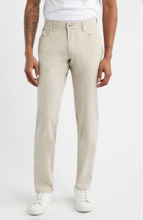 Brax Chuck Modern Fit Linen Blend Five-Pocket Pants in Beach at Nordstrom, Size 30 X 34
