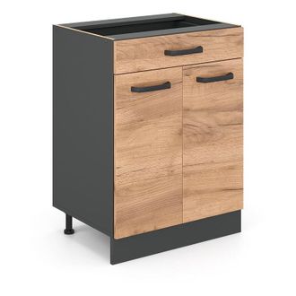 Vicco Mueble bajo de cocina R-Line, Roble dorado, 60 cm con cajón, sin encimera Vicco