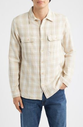 AG - Adriano Goldschmied Curtis Classic Fit Button-Up Work Shirt in Natural Multi at Nordstrom, Size Xx-Large