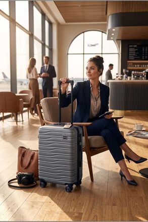 Infinity Leather Hard Shell Koffiecabine 48 x 37 x 20 cm Veilige Bagagekoffer - Vespera