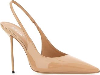 PARIS TEXAS Womens Slingback Heel Beige Leather