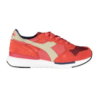 Diadora Sneakers, female, Red, 3 UK, Red Sporty Lace-Up Trainers with Contrast Details
