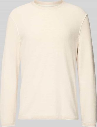 Marc O'Polo Regular Fit Strickpullover aus Baumwoll-Viskose-Leinen-Mix in Beige, Gr&ouml;&szlig;e XXL